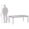 Szürke polyrattan és akácfa kerti asztal 180 x 90 x 75 cm