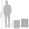 2 db bézs polyrattan kerti kisasztal fa asztallappal
