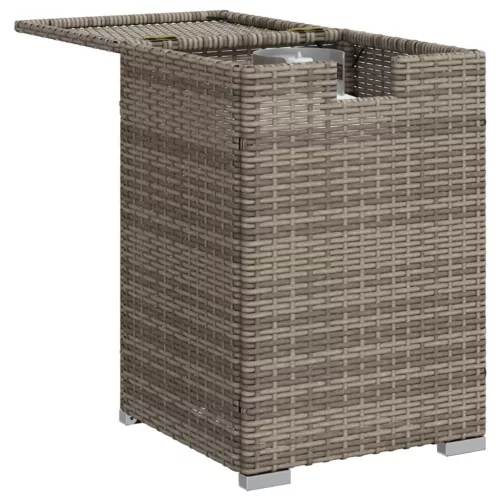 Szürke polyrattan propántartály borító asztal 40 x 40 x 60 cm