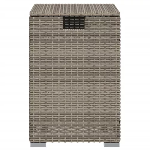 Szürke polyrattan propántartály borító asztal 40 x 40 x 60 cm
