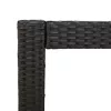 Fekete polyrattan kerti kisasztal fa asztallappal 60x40x75 cm