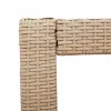 Bézs polyrattan kerti kisasztal fa asztallappal 60x40x75 cm