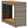 Szürke polyrattan falapos kerti asztal 100x40x75 cm