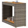 Szürke polyrattan falapos kerti asztal 100x40x75 cm