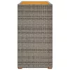 Szürke polyrattan falapos kerti asztal 100x40x75 cm