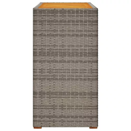 Szürke polyrattan falapos kerti asztal 100x40x75 cm