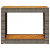 Szürke polyrattan falapos kerti asztal 100x40x75 cm