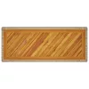 Bézs polyrattan kerti kisasztal fa asztallappal 100x40x75 cm