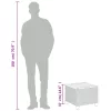 Szürke polyrattan és akácfa kerti asztal 45 x 45 x 37 cm