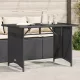 Fekete polyrattan üveglapos kerti asztal 110x68x70 cm
