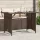 Barna polyrattan üveglapos kerti asztal 110x68x70 cm