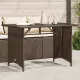 Barna polyrattan üveglapos kerti asztal 110x68x70 cm