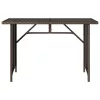 Barna polyrattan üveglapos kerti asztal 110x68x70 cm