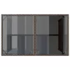 Barna polyrattan üveglapos kerti asztal 110x68x70 cm