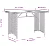 Barna polyrattan üveglapos kerti asztal 110x68x70 cm