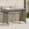 Szürke polyrattan üveglapos kerti asztal 110x68x70 cm