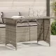 Szürke polyrattan üveglapos kerti asztal 110x68x70 cm