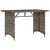 Szürke polyrattan üveglapos kerti asztal 110x68x70 cm