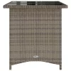 Szürke polyrattan üveglapos kerti asztal 110x68x70 cm