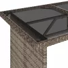 Szürke polyrattan üveglapos kerti asztal 110x68x70 cm