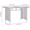 Szürke polyrattan üveglapos kerti asztal 110x68x70 cm
