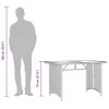 Szürke polyrattan üveglapos kerti asztal 110x68x70 cm