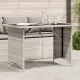 Szürke polyrattan üveglapos kerti asztal 110x68x70 cm