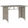 Szürke polyrattan üveglapos kerti asztal 110x68x70 cm
