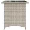 Szürke polyrattan üveglapos kerti asztal 110x68x70 cm
