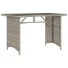 Szürke polyrattan üveglapos kerti asztal 110x68x70 cm