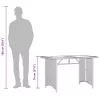 Szürke polyrattan üveglapos kerti asztal 110x68x70 cm