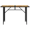 Fekete polyrattan falapos kerti asztal 110 x 68 x 70 cm