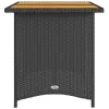 Fekete polyrattan falapos kerti asztal 110 x 68 x 70 cm