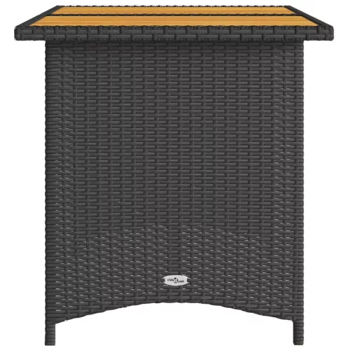 Fekete polyrattan falapos kerti asztal 110 x 68 x 70 cm