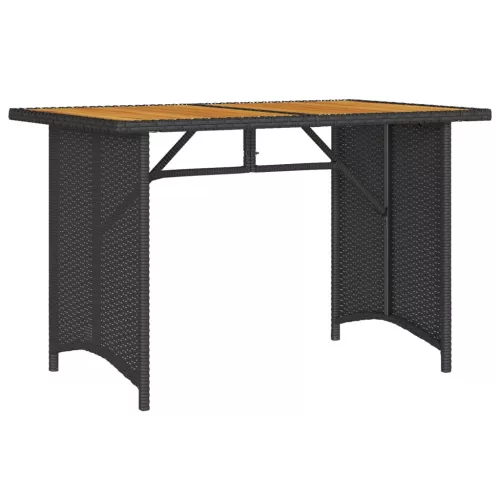 Fekete polyrattan falapos kerti asztal 110 x 68 x 70 cm
