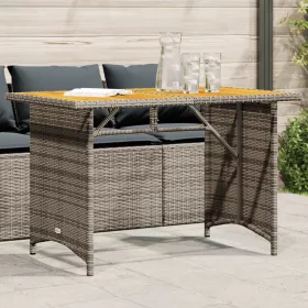 Szürke polyrattan falapos kerti asztal 110x68x70 cm