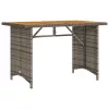 Szürke polyrattan falapos kerti asztal 110x68x70 cm