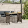 Szürke polyrattan falapos kerti asztal 110x68x70 cm