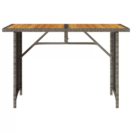 Szürke polyrattan falapos kerti asztal 110x68x70 cm