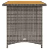 Szürke polyrattan falapos kerti asztal 110x68x70 cm
