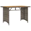 Szürke polyrattan falapos kerti asztal 110x68x70 cm