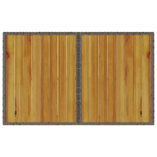 Szürke polyrattan falapos kerti asztal 110x68x70 cm