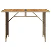 Bézs polyrattan falapos kerti asztal 110x68x70 cm