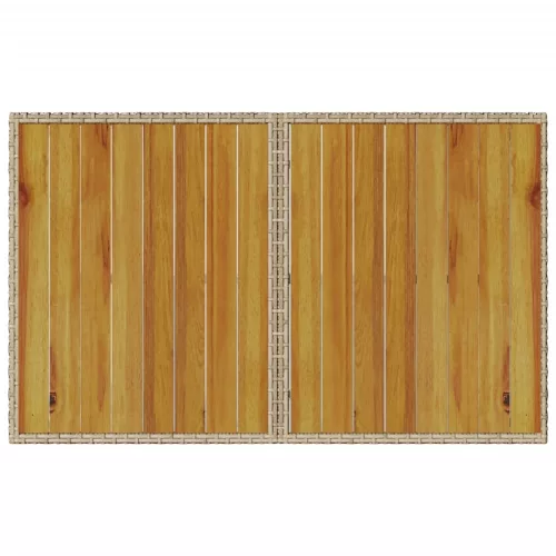Bézs polyrattan falapos kerti asztal 110x68x70 cm
