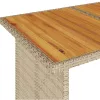 Bézs polyrattan falapos kerti asztal 110x68x70 cm