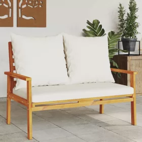 Tömör akácfa kerti kanapé párnával 120 cm