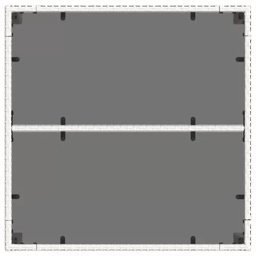 Fehér polyrattan üveglapos kerti asztal 90 x 90 x 75 cm