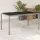 Világosszürke polyrattan üveglapos kerti asztal 150x90x75 cm