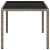 Világosszürke polyrattan üveglapos kerti asztal 150x90x75 cm