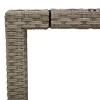 Világosszürke polyrattan üveglapos kerti asztal 150x90x75 cm